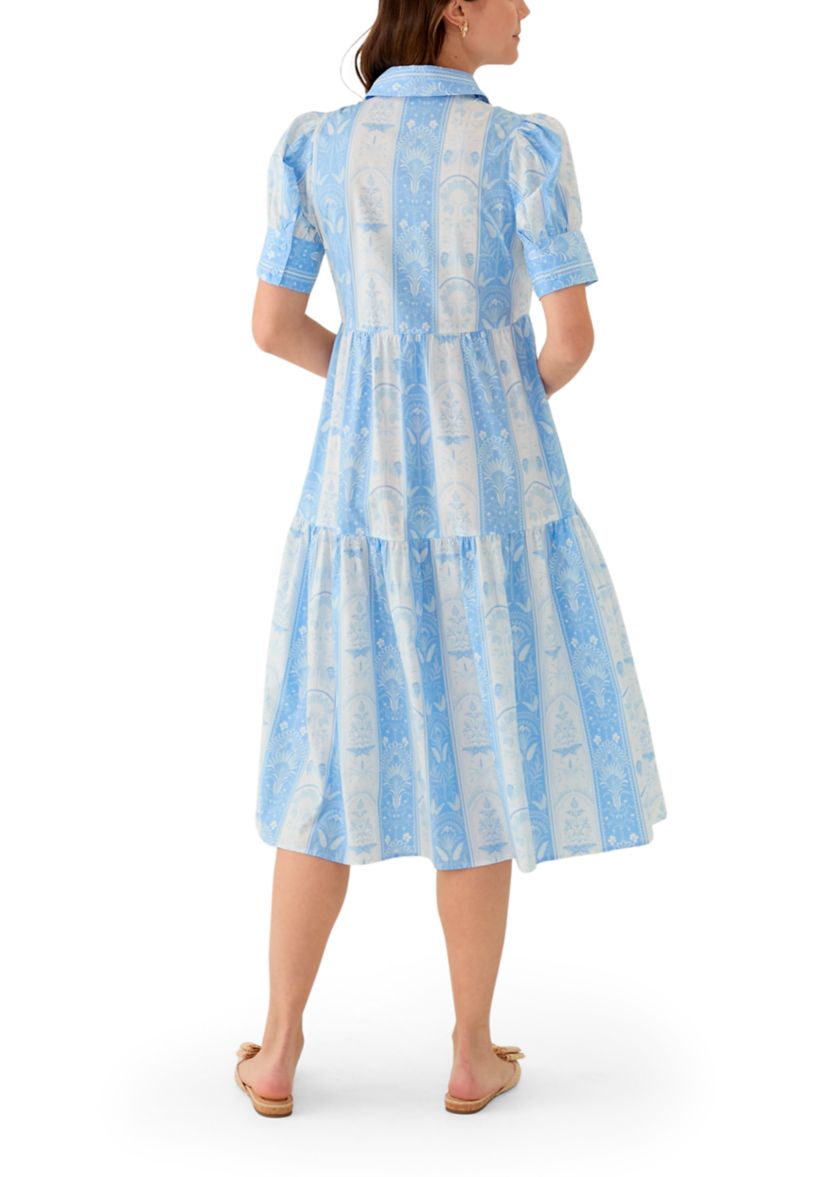 Womens Short Sleeve Printed Shirtdress