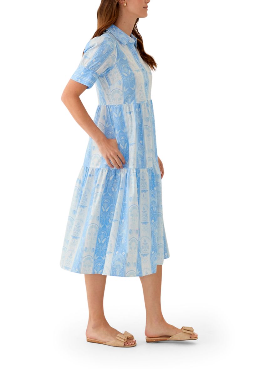 Womens Short Sleeve Printed Shirtdress