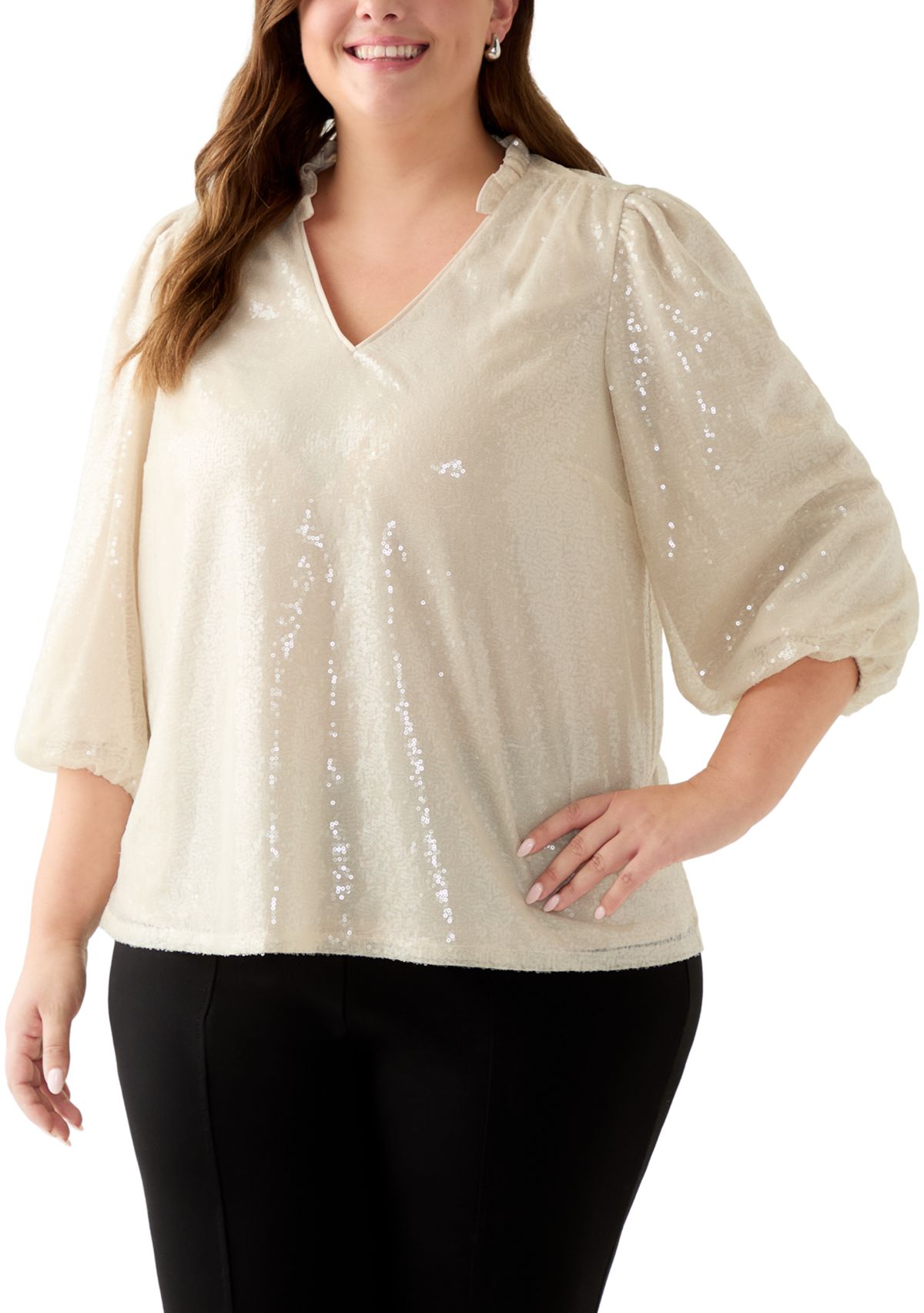 Plus Size Sequin Top
