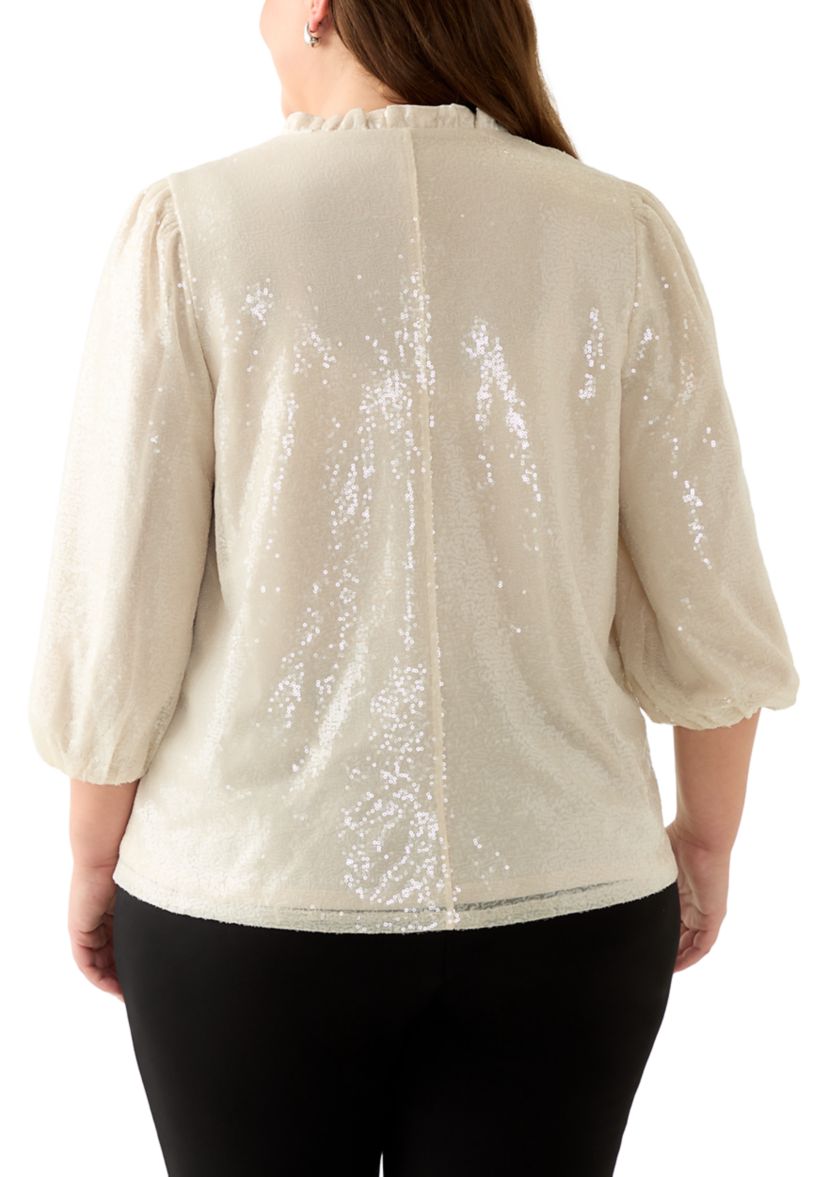 Plus Size Sequin Top