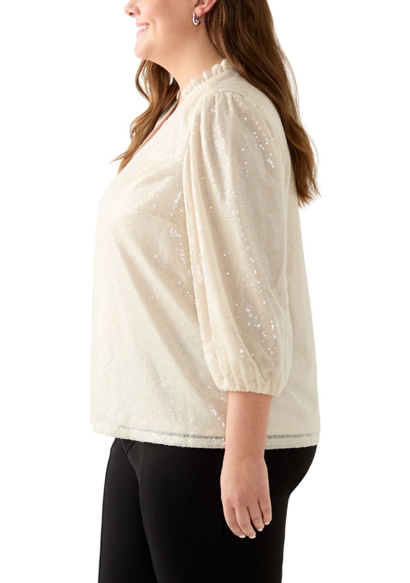 Plus Size Sequin Top