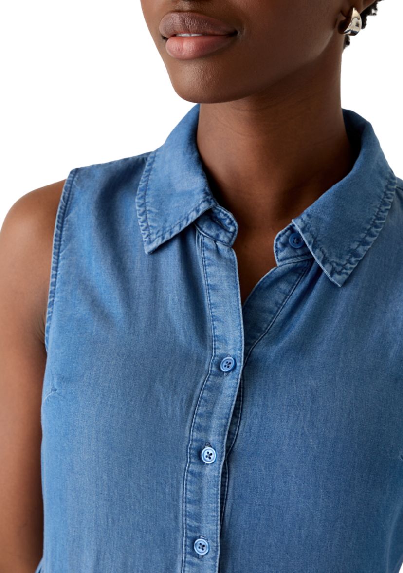 Crown & Ivy Petite Sleeveless Linen Shirt Dress | Belk
