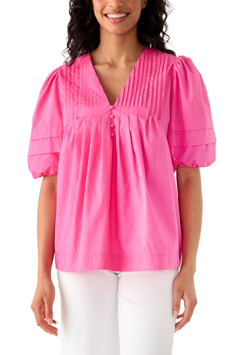 Crown & Ivy™ Women's Pintuck Yoke Woven Shirt | Belk