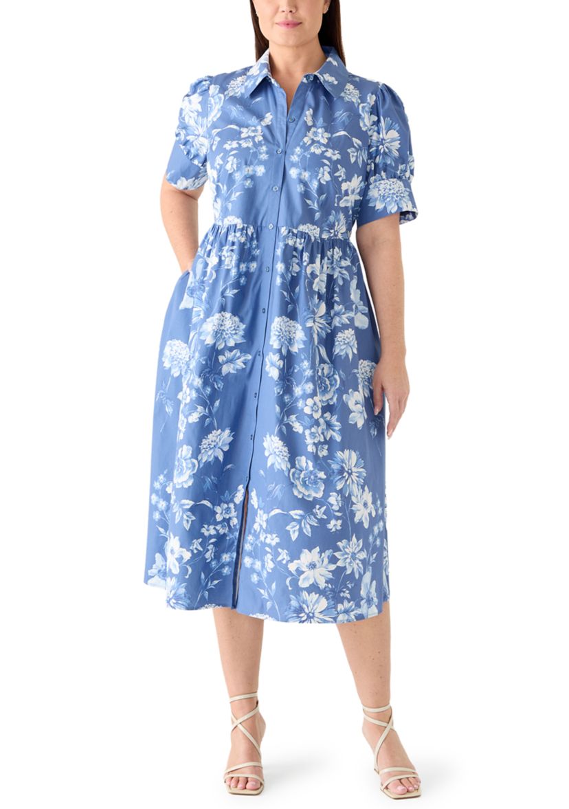 blue flutter sleeve midi dress Blue Flutter Sleeve Ruffle Hem Maternity Midi Dress main image 0