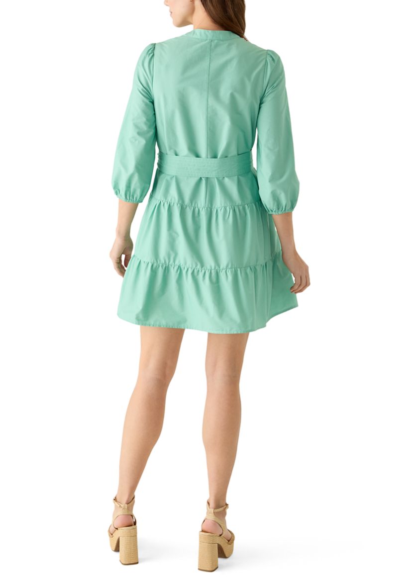 Crown & Ivy Women's 3/4 Sleeve Belted Peasant Dress | Belk