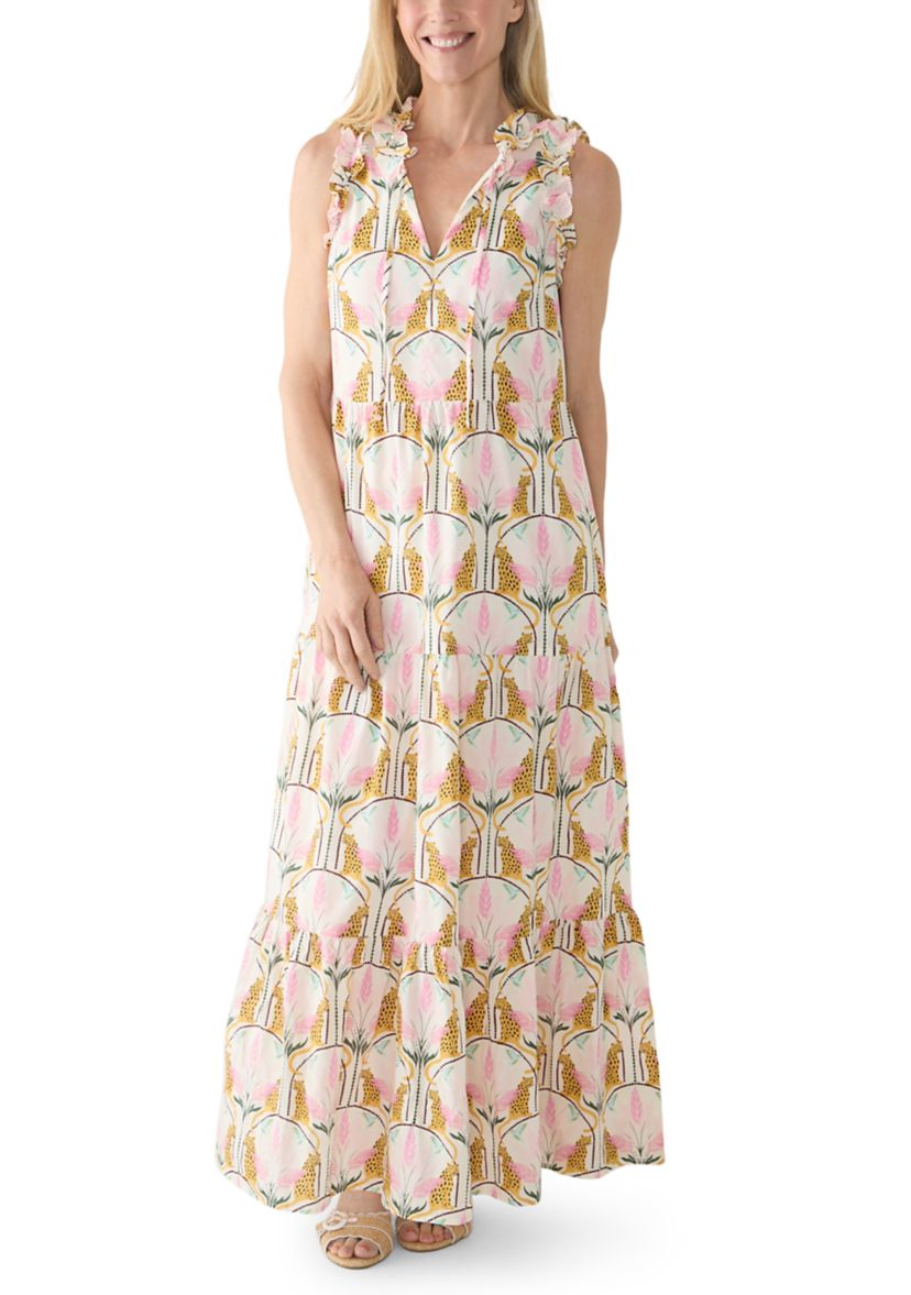 crown and ivy maxi dress Crown & Ivy Women's Short Sleeve Waisted Maxi Dress