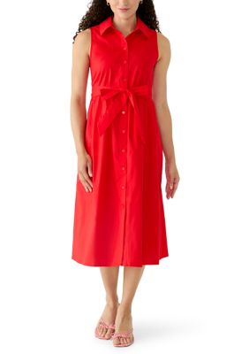 Crown & Ivy Petite Sleeveless Midi Shirtdress