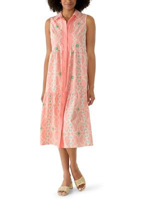 Crown & Ivy Women's Sleeveless Shirtdress