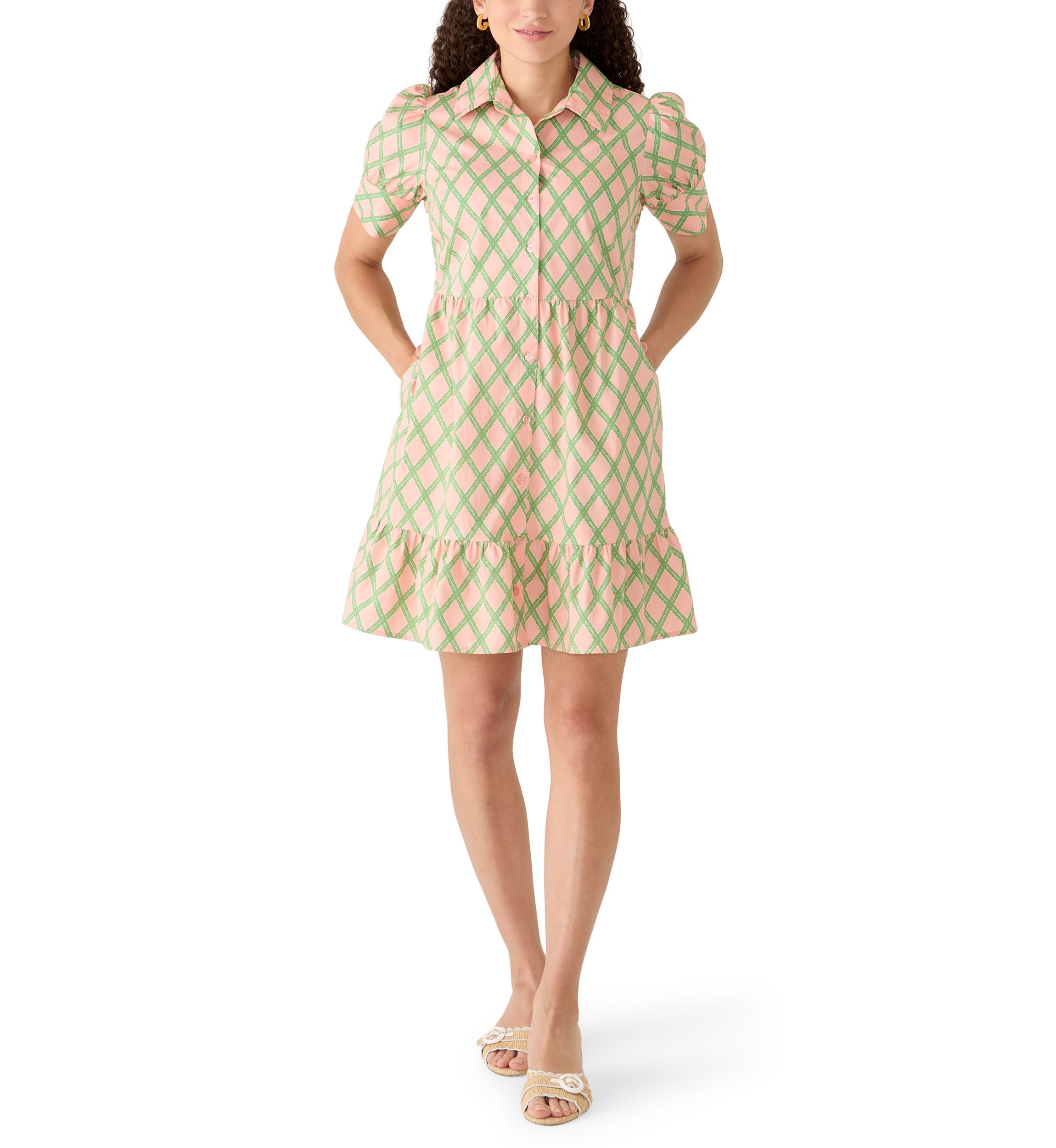 Riu Collar ponte short dress ベージュ Rちゃん Crown & Ivy™ Petite Short Sleeve Meredith Shirt Dress | Belk