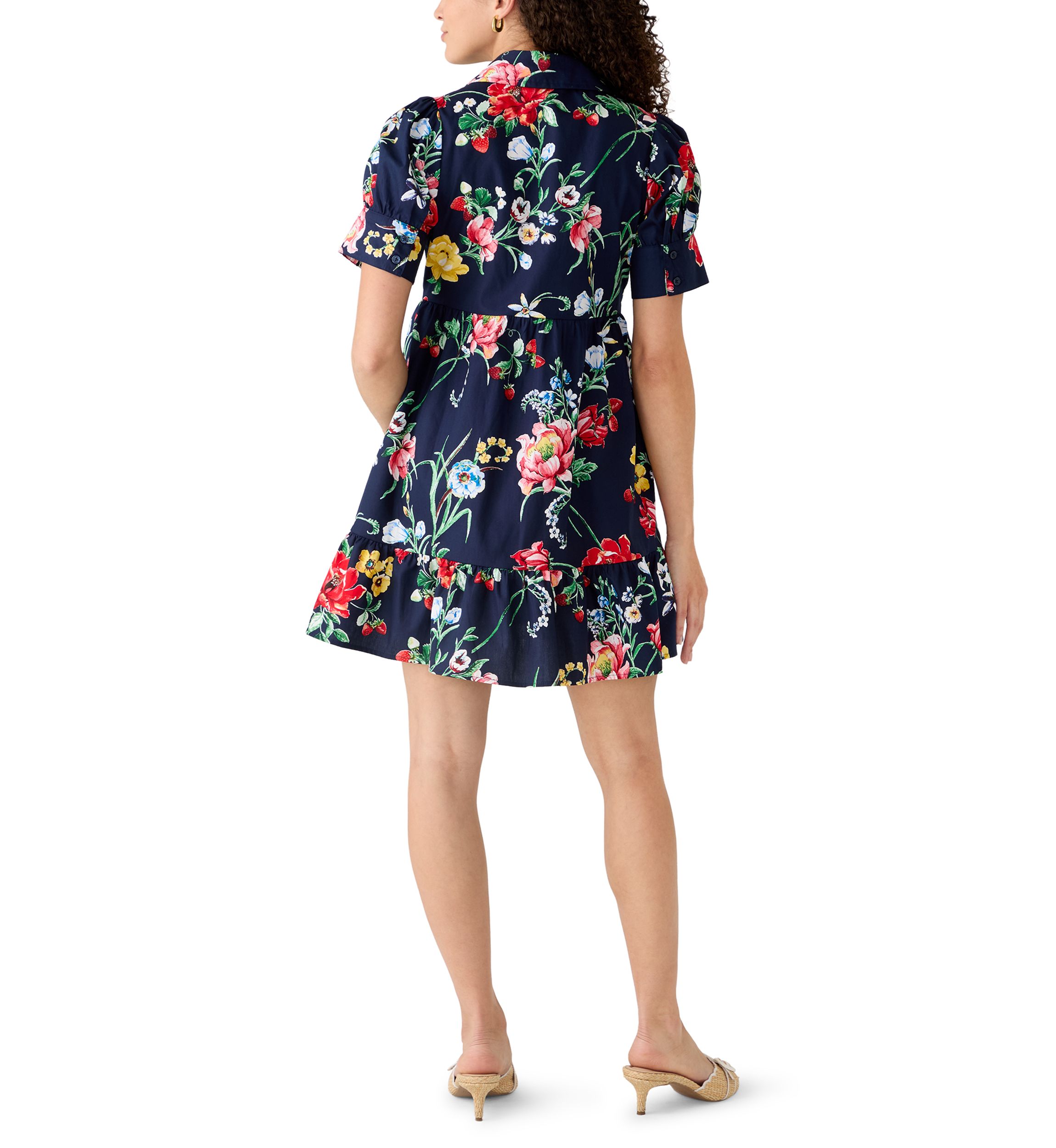 princess polly baby blue dress Brighton Petite Dress - Navy Bloomscape main image 0