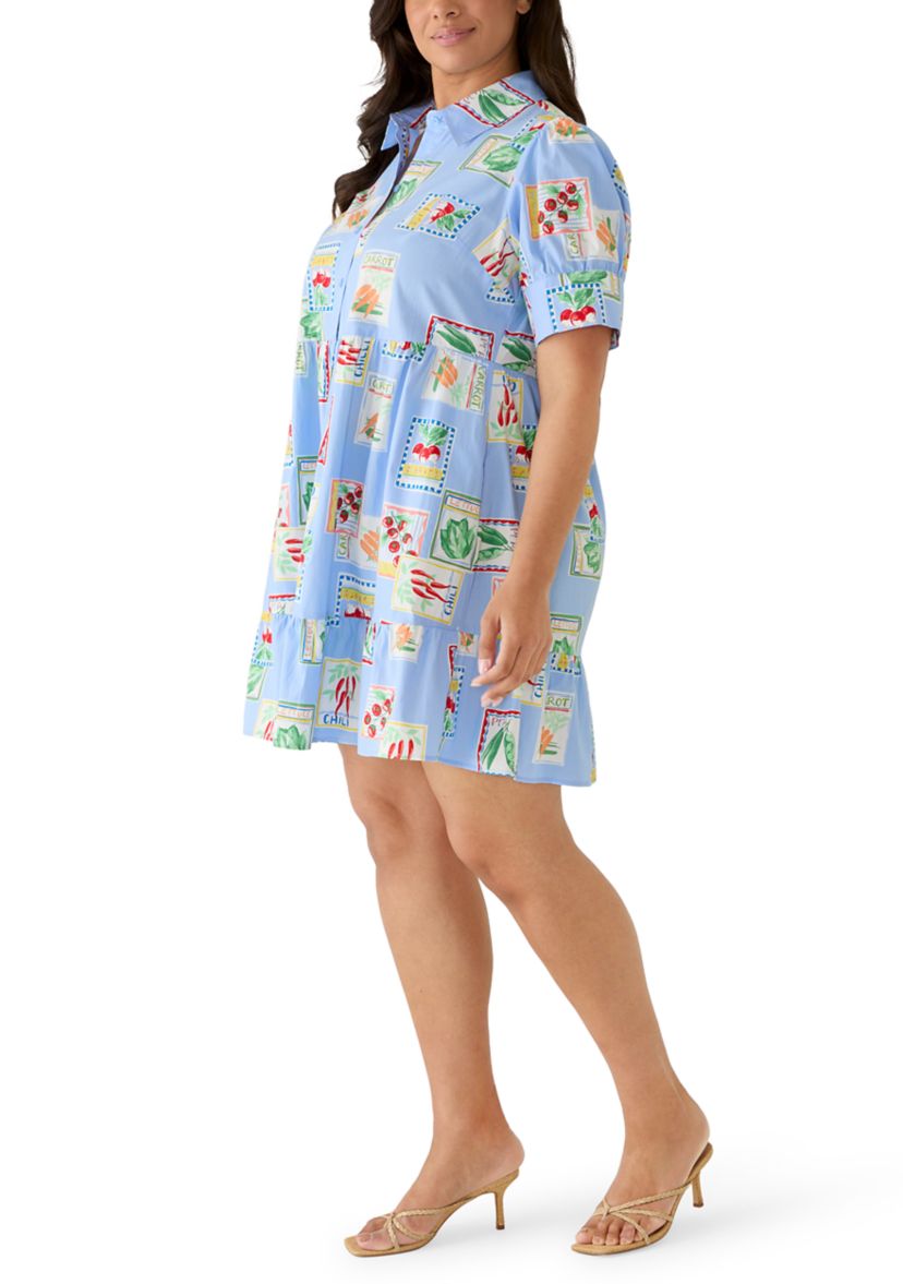Crown & Ivy Plus Size Short Sleeve Meredith Shirt Dress | Belk