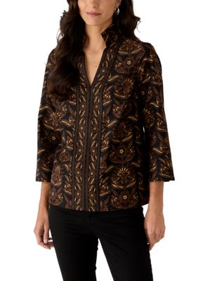 Crown & Ivy Women's V-Neck Collar Popover Top