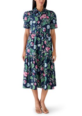 Crown & Ivy Women's Elbow Sleeve Tiered Dress