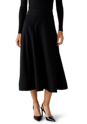 Crown & Ivy Women's Twill Midi Skirt, Black, 8
