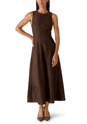 Crown & Ivy Women's Sleeveless Suede Midi Dress