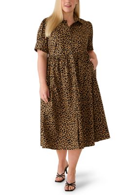 Crown & Ivy Women's Plus Size Short Sleeve Meredith Dress