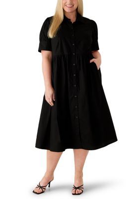 Crown & Ivy Women's Plus Size Short Sleeve Meredith Dress