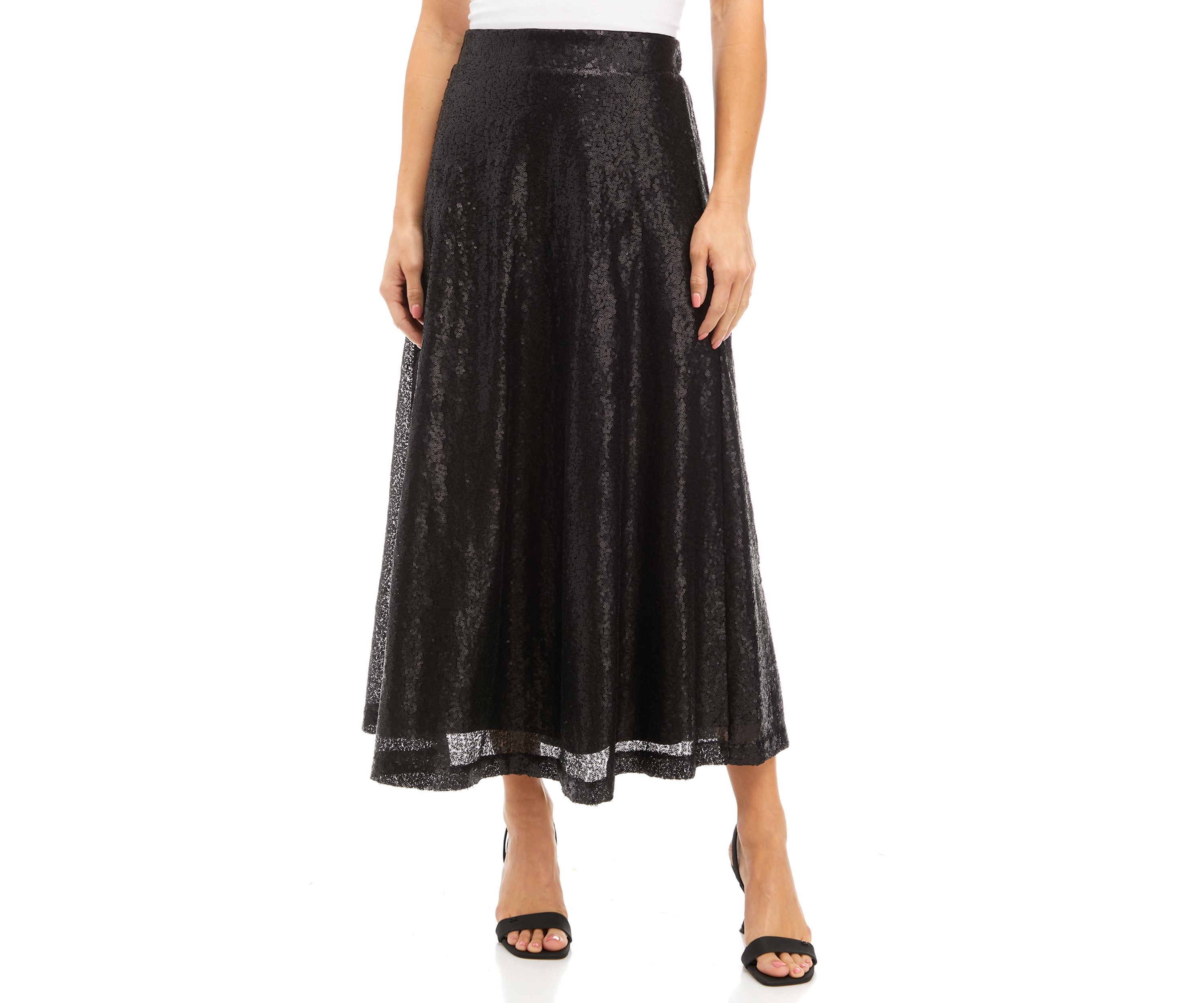 Womens Matte Sequin Skirt