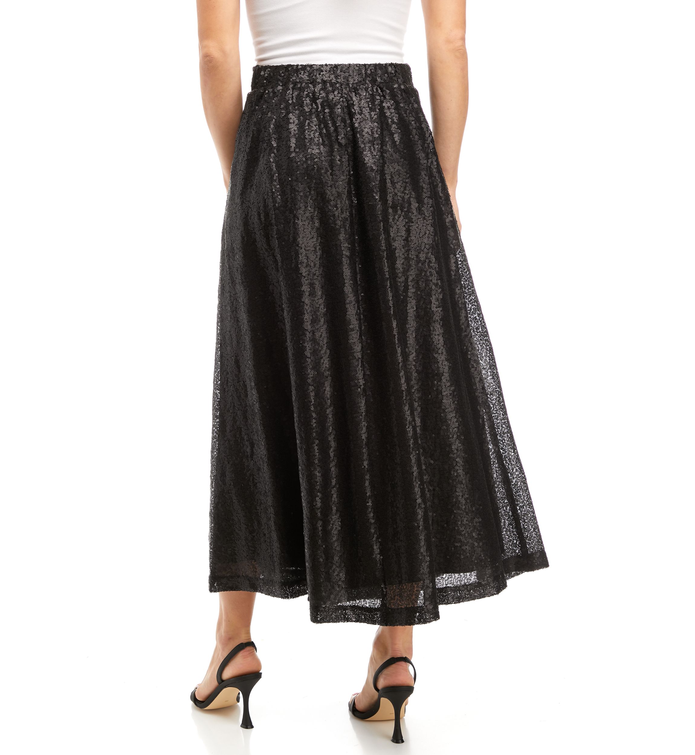 Womens Matte Sequin Skirt