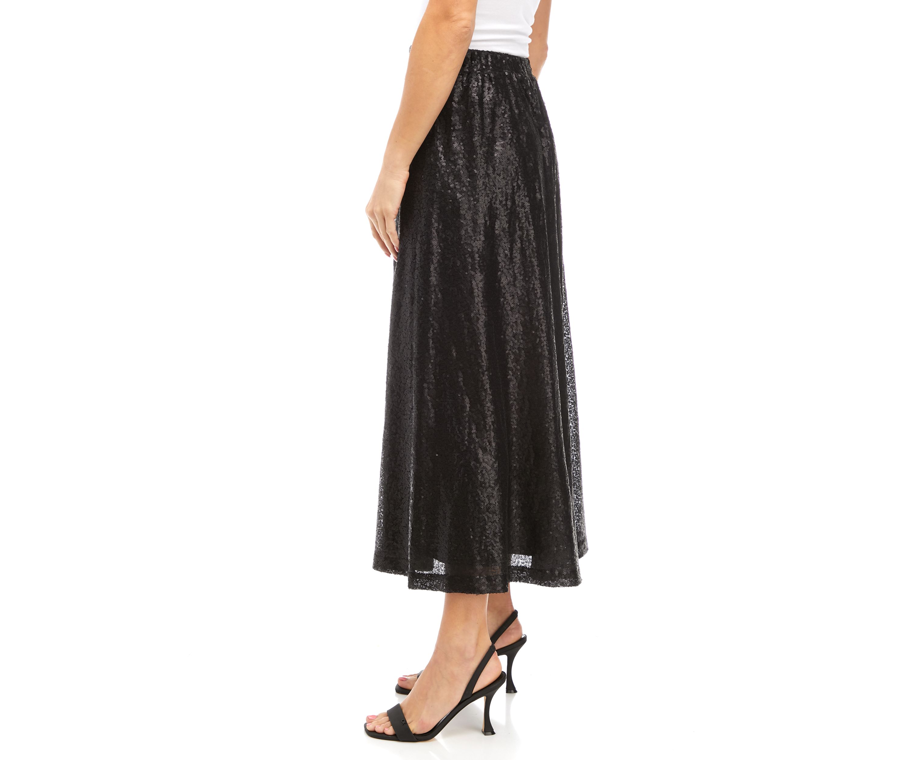 Womens Matte Sequin Skirt
