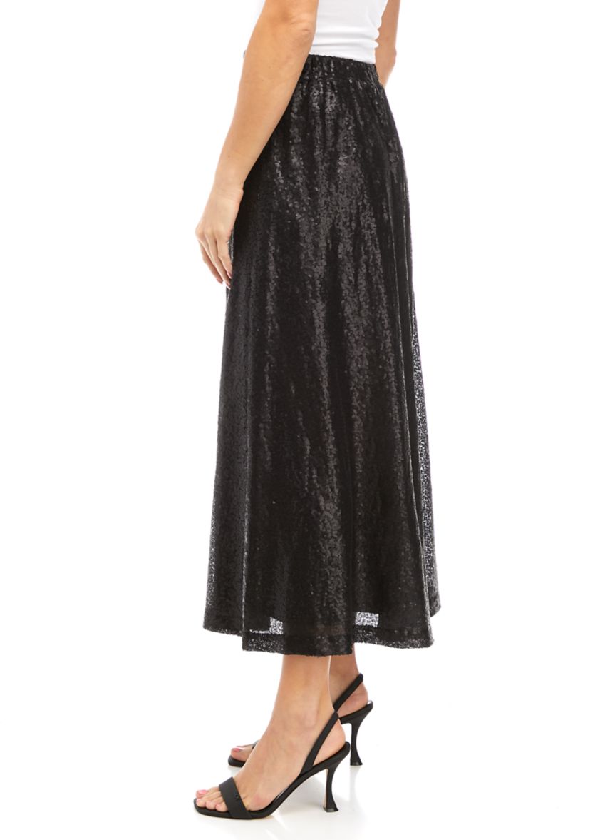 Womens Matte Sequin Skirt