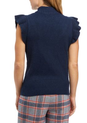 Women's Ruffle Sleeve Mock Neck Sweater