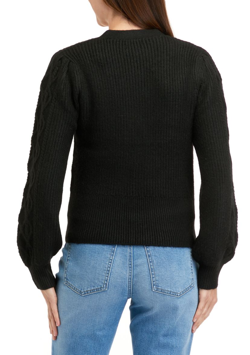 Womens Jeweled Button Cardigan
