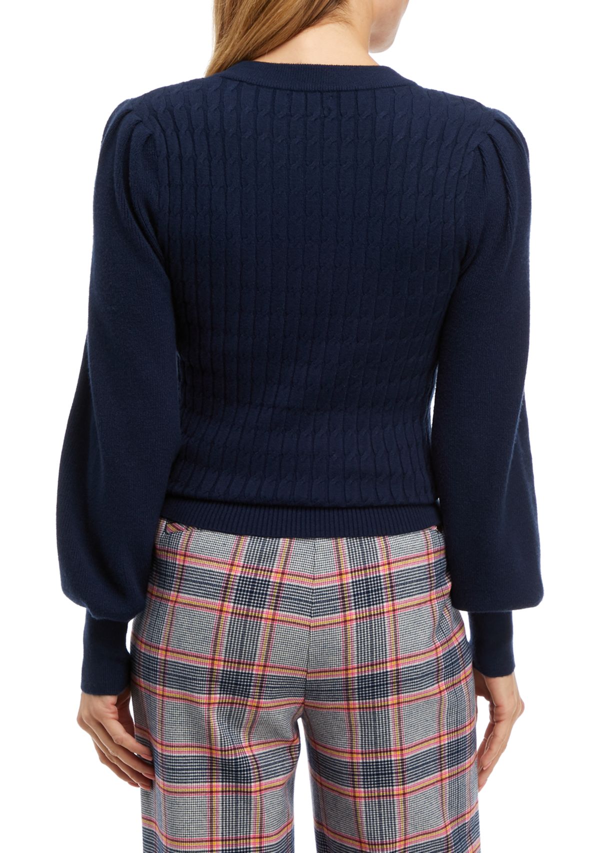 Womens Mini Cable Crew Sweater 