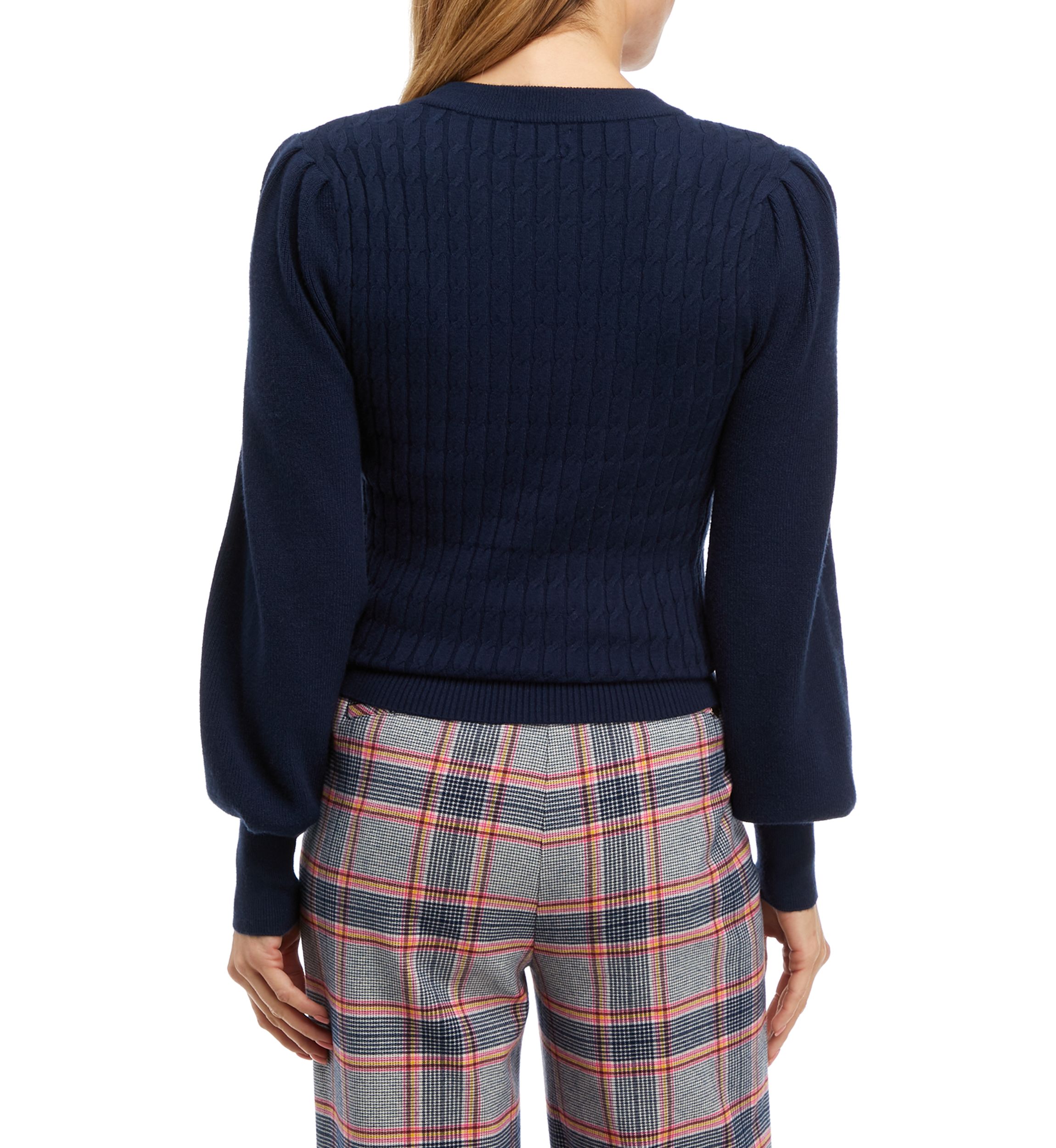 Womens Mini Cable Crew Sweater 