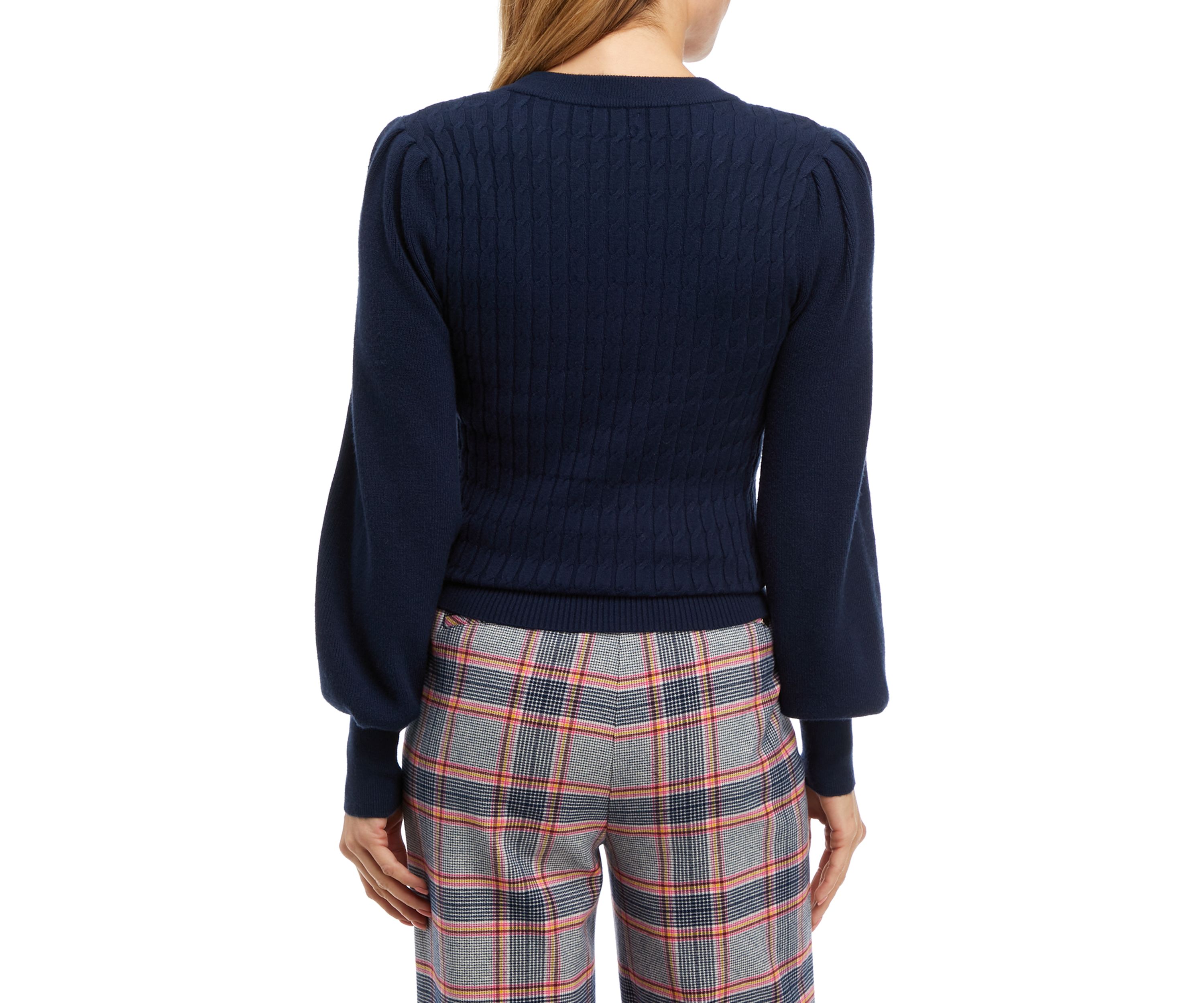 Womens Mini Cable Crew Sweater 