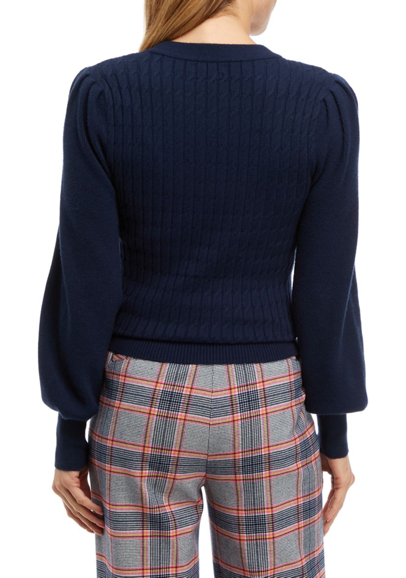 Womens Mini Cable Crew Sweater 