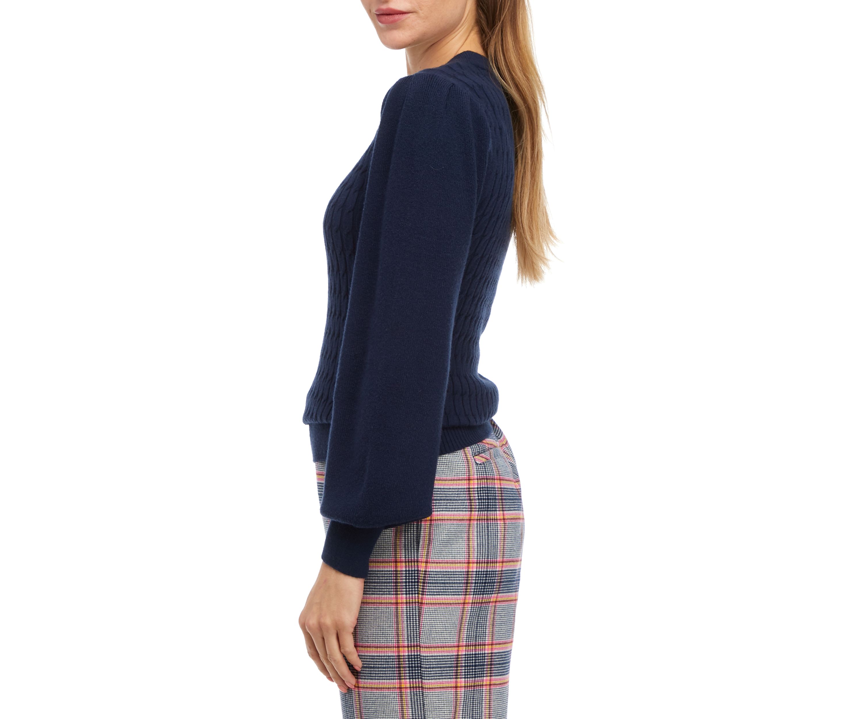 Womens Mini Cable Crew Sweater 