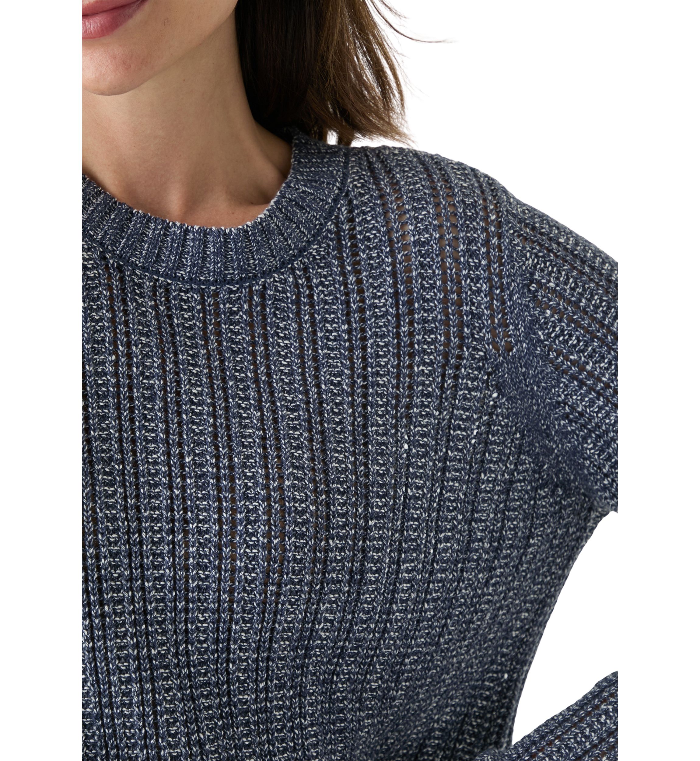 Womens Long Sleeve Open Stitch Crew Neck Sweater