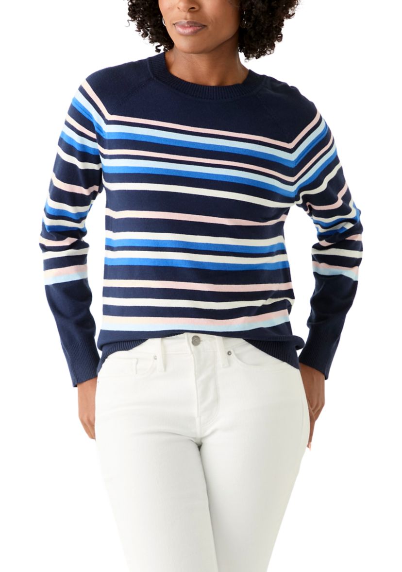 Womens Long Sleeve Fine Seamed Pullover Sweater