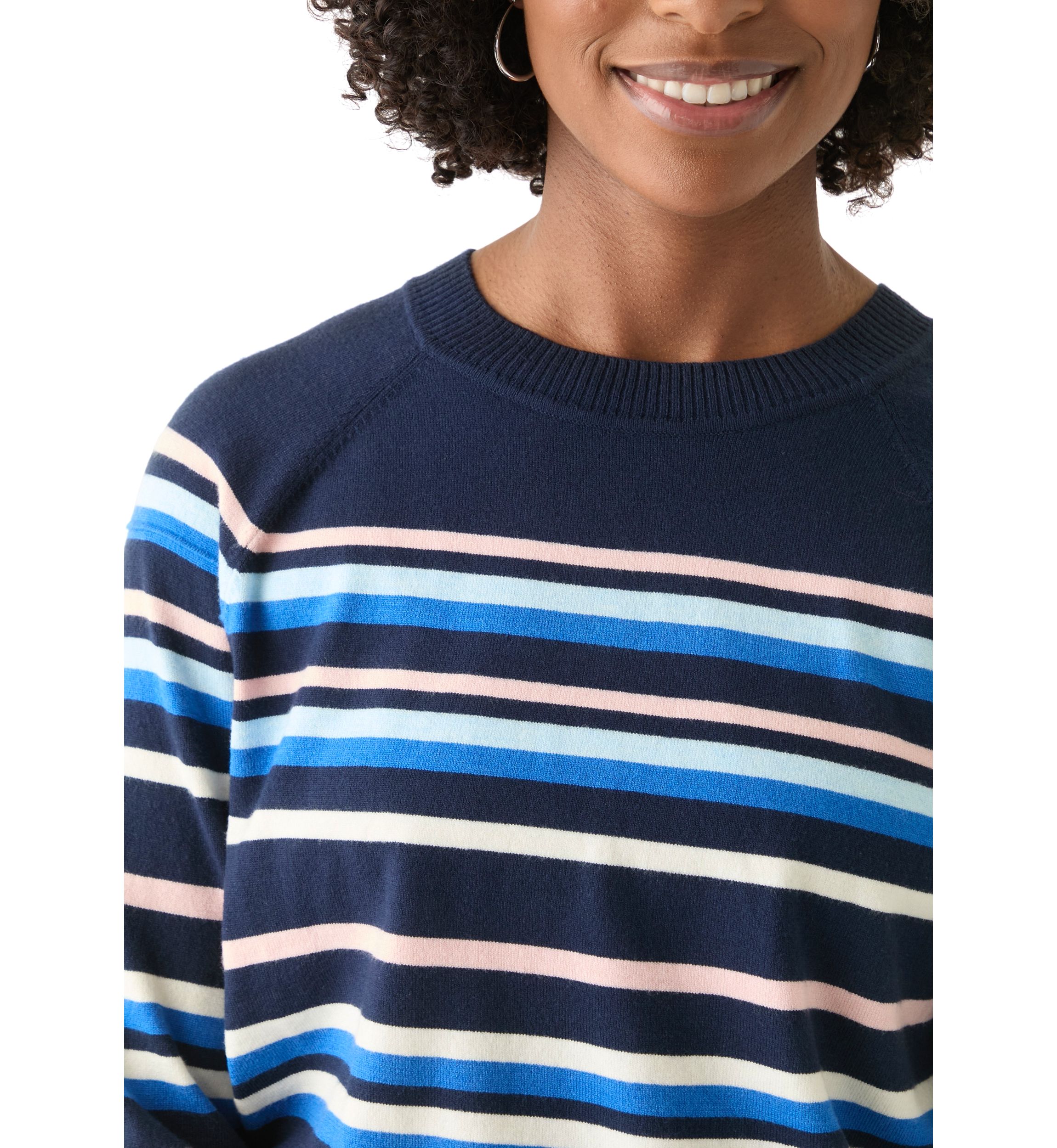 Womens Long Sleeve Fine Seamed Pullover Sweater