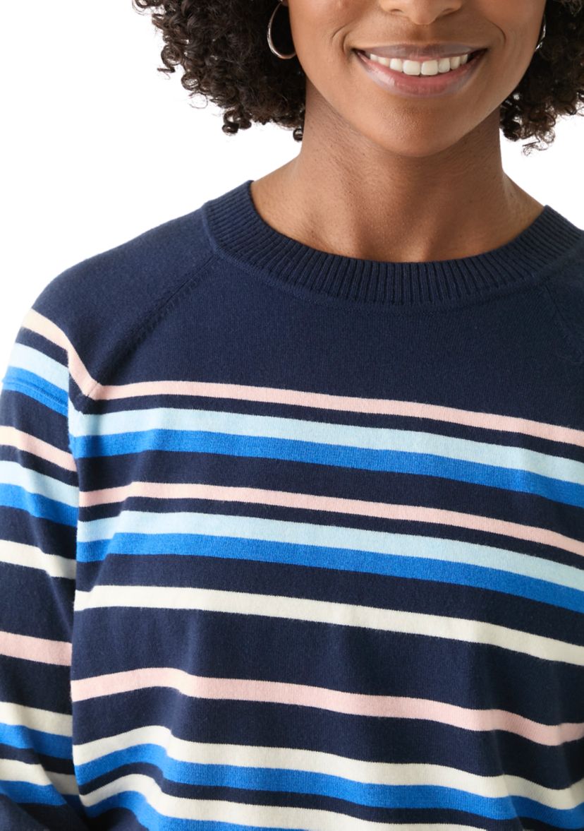 Womens Long Sleeve Fine Seamed Pullover Sweater