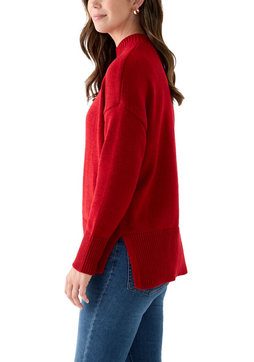 Womens Mock Neck Tunic Sweater