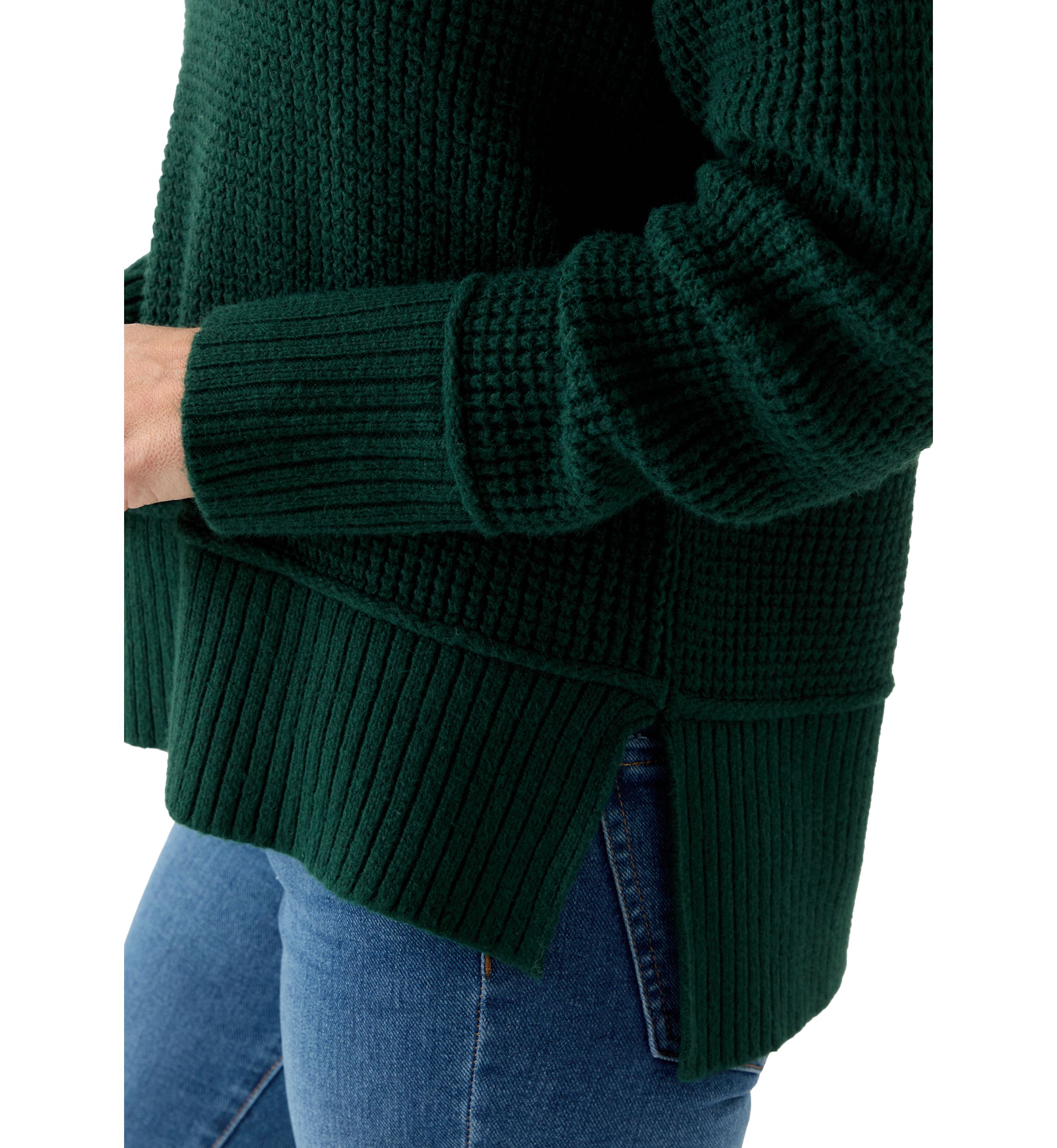 Womens Mock Neck Textured Stitch Sweater