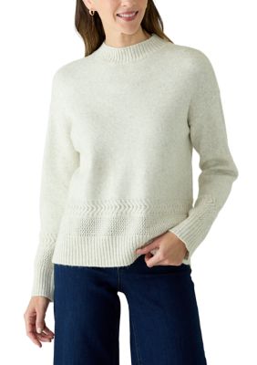 Wonderly Women's Mock Neck Braided Sweater, Small