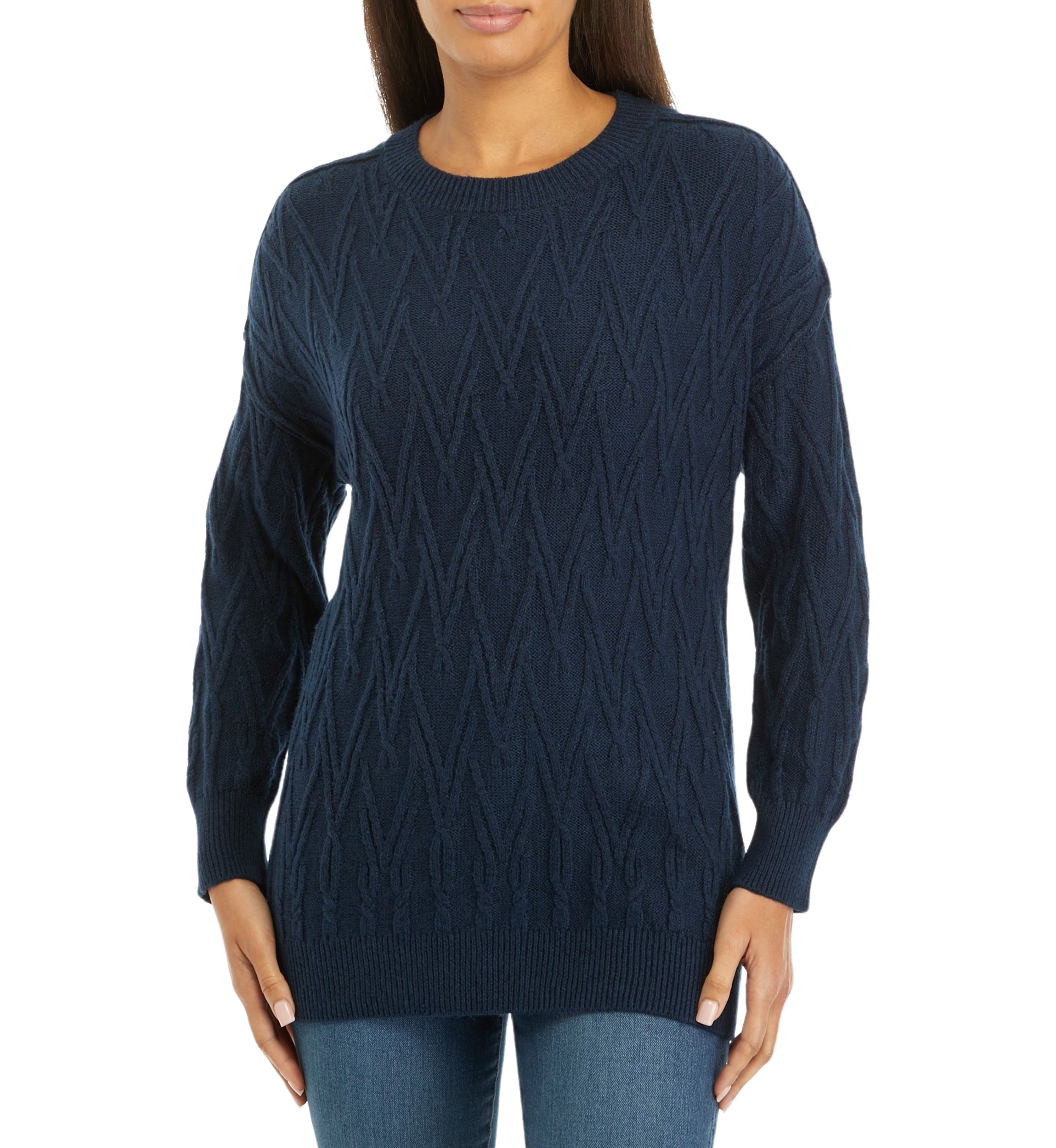 Womens Oversized V Stitch Pullover Sweater