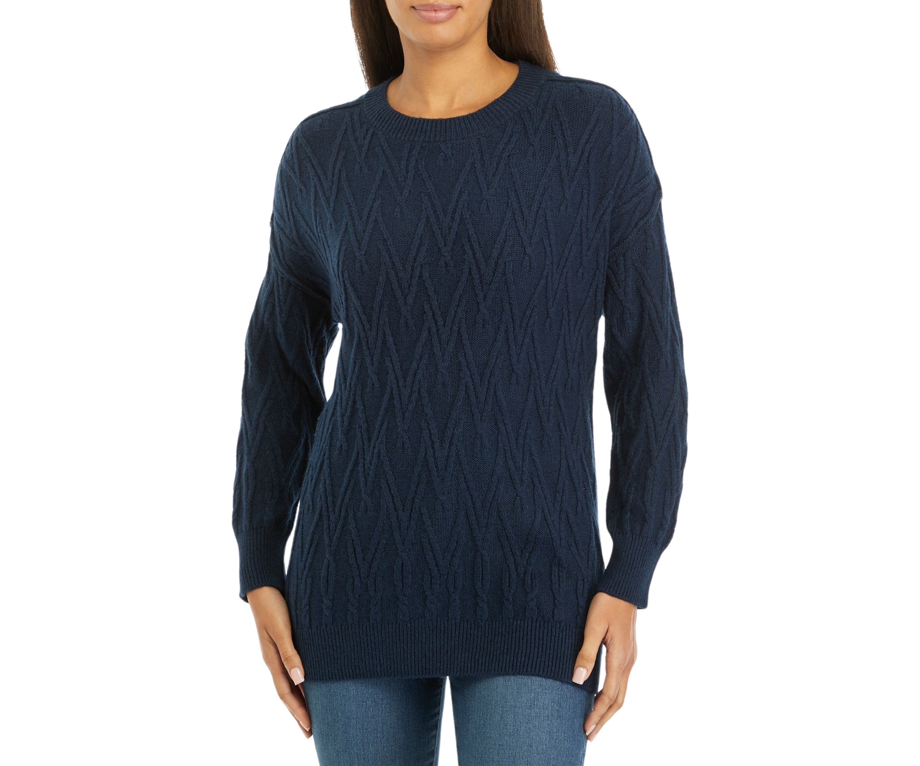 Womens Oversized V Stitch Pullover Sweater