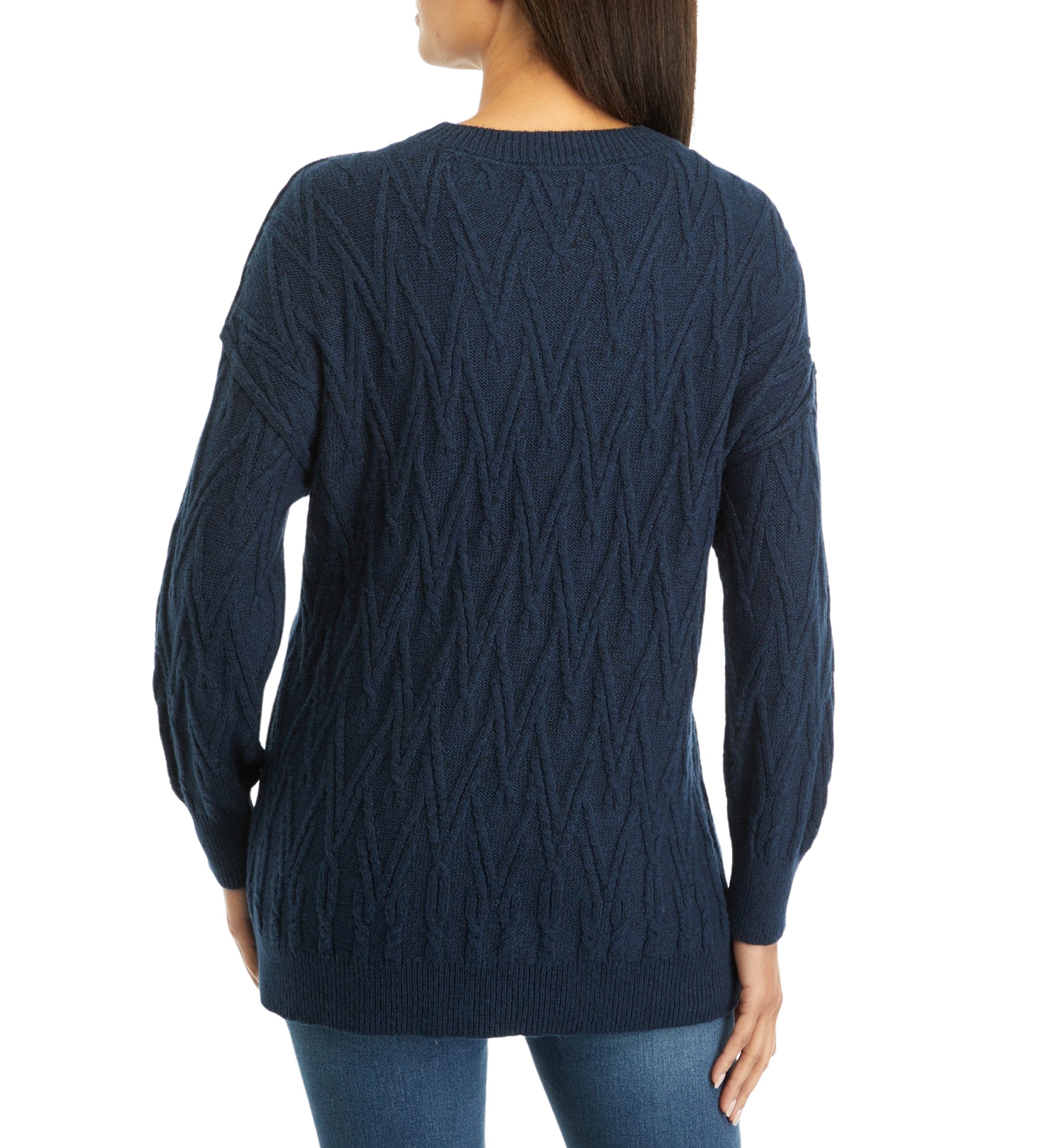 Womens Oversized V Stitch Pullover Sweater