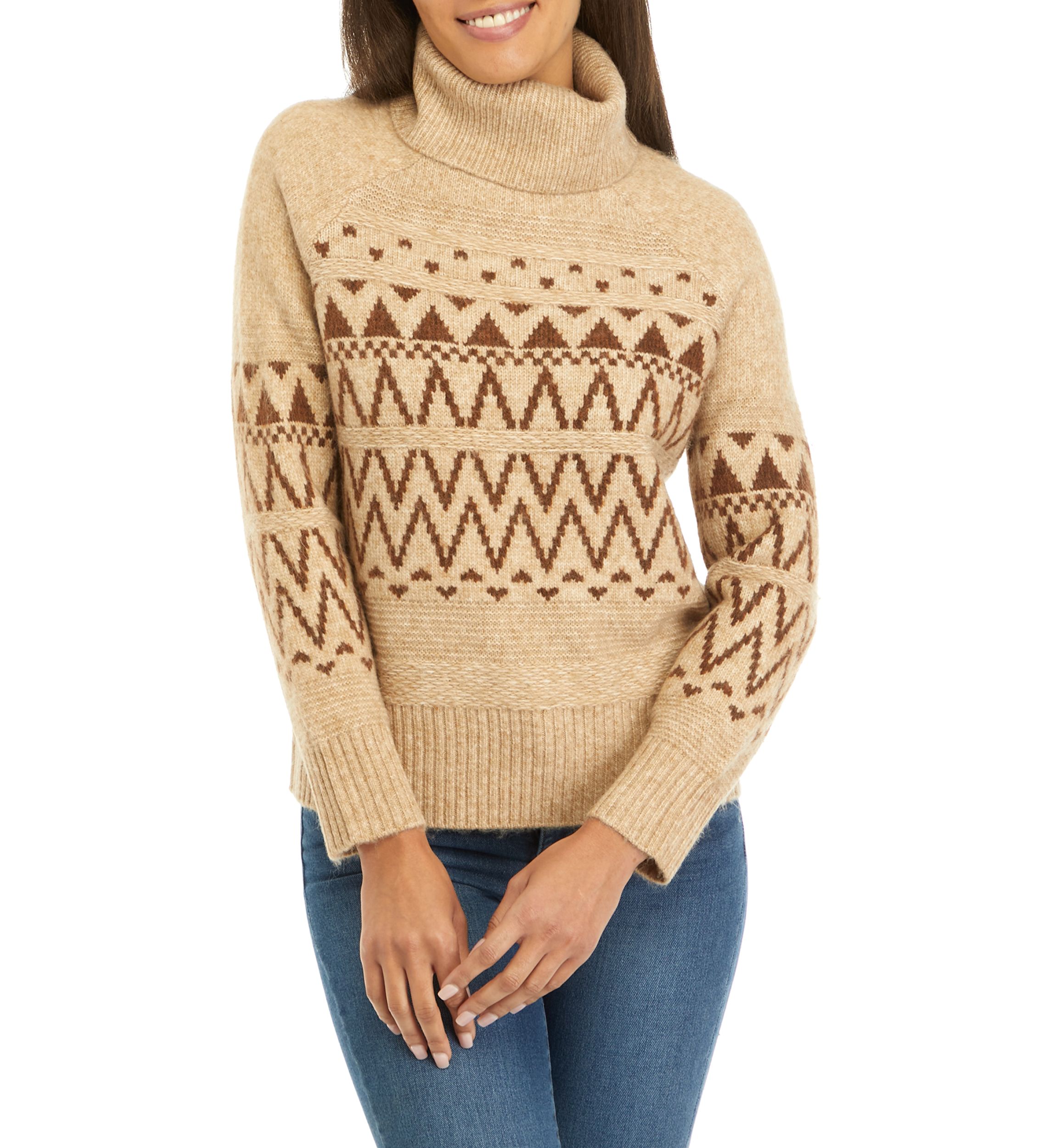 Womens Fairisle Turtleneck Sweater