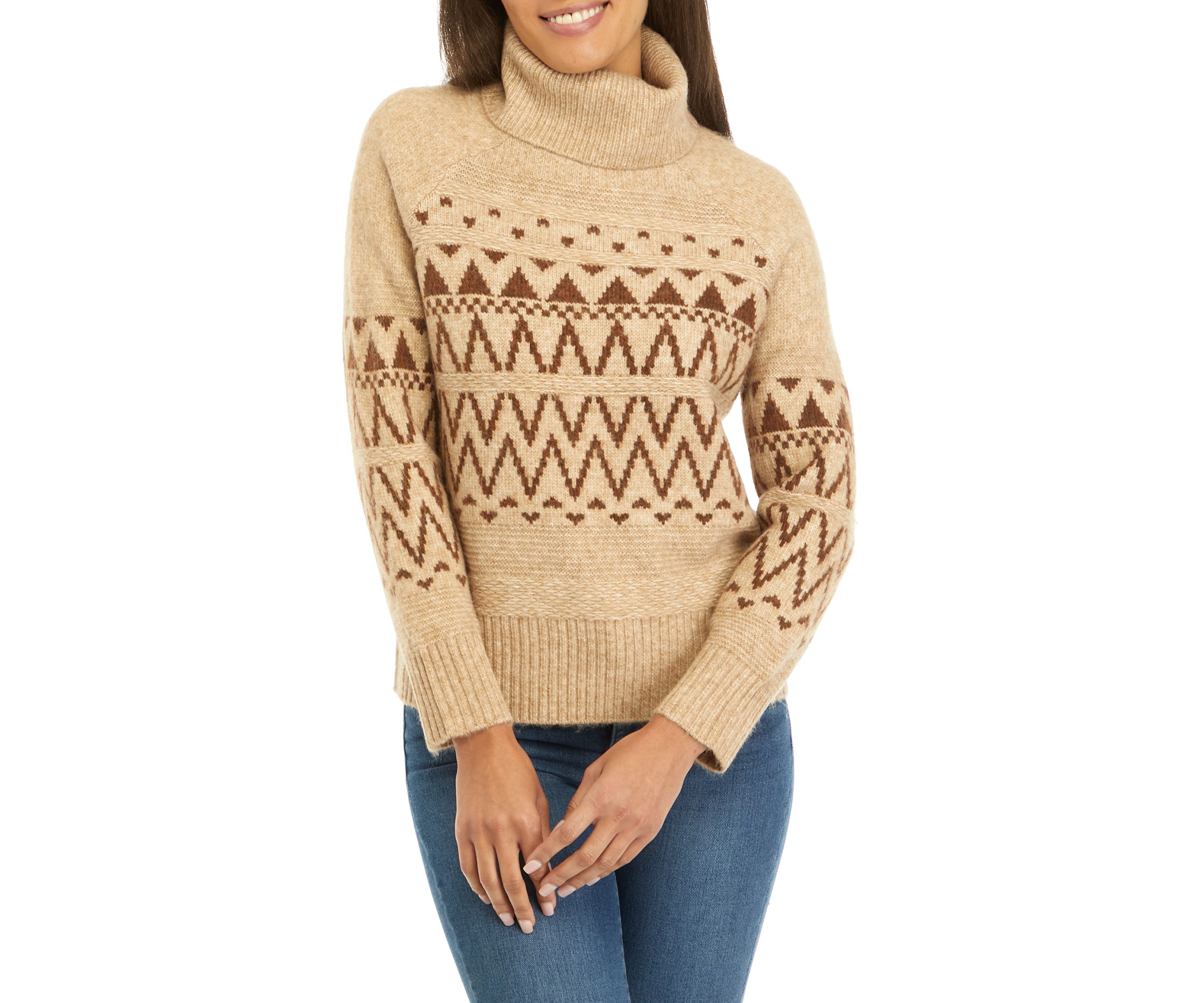 Womens Fairisle Turtleneck Sweater