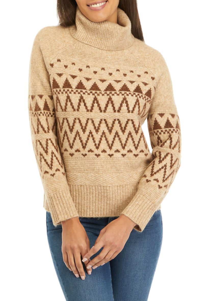 Womens Fairisle Turtleneck Sweater