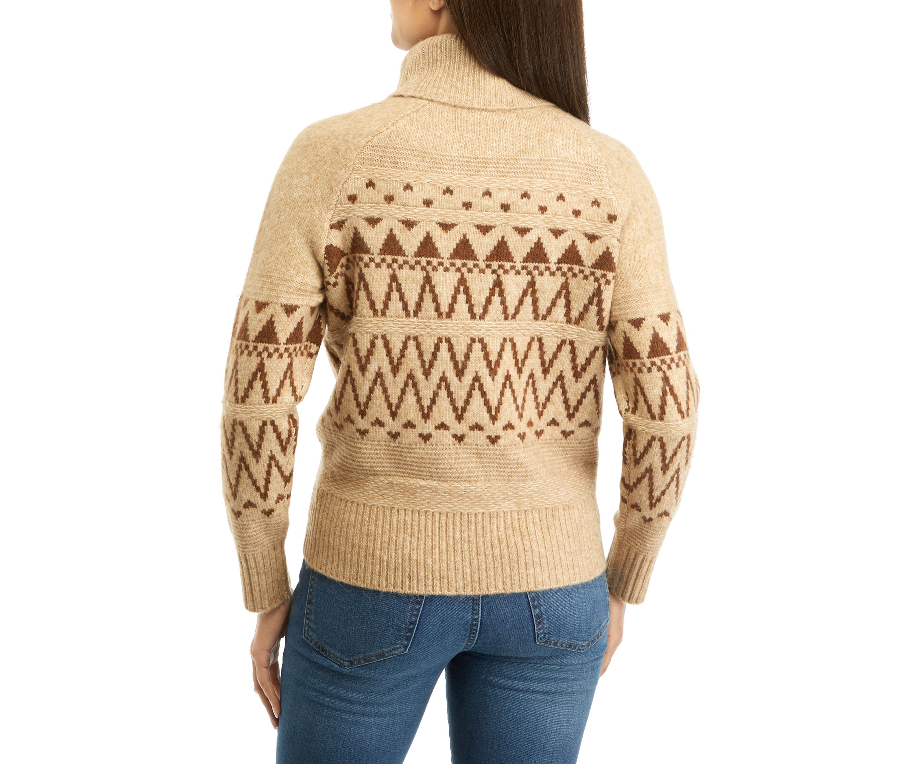 Womens Fairisle Turtleneck Sweater