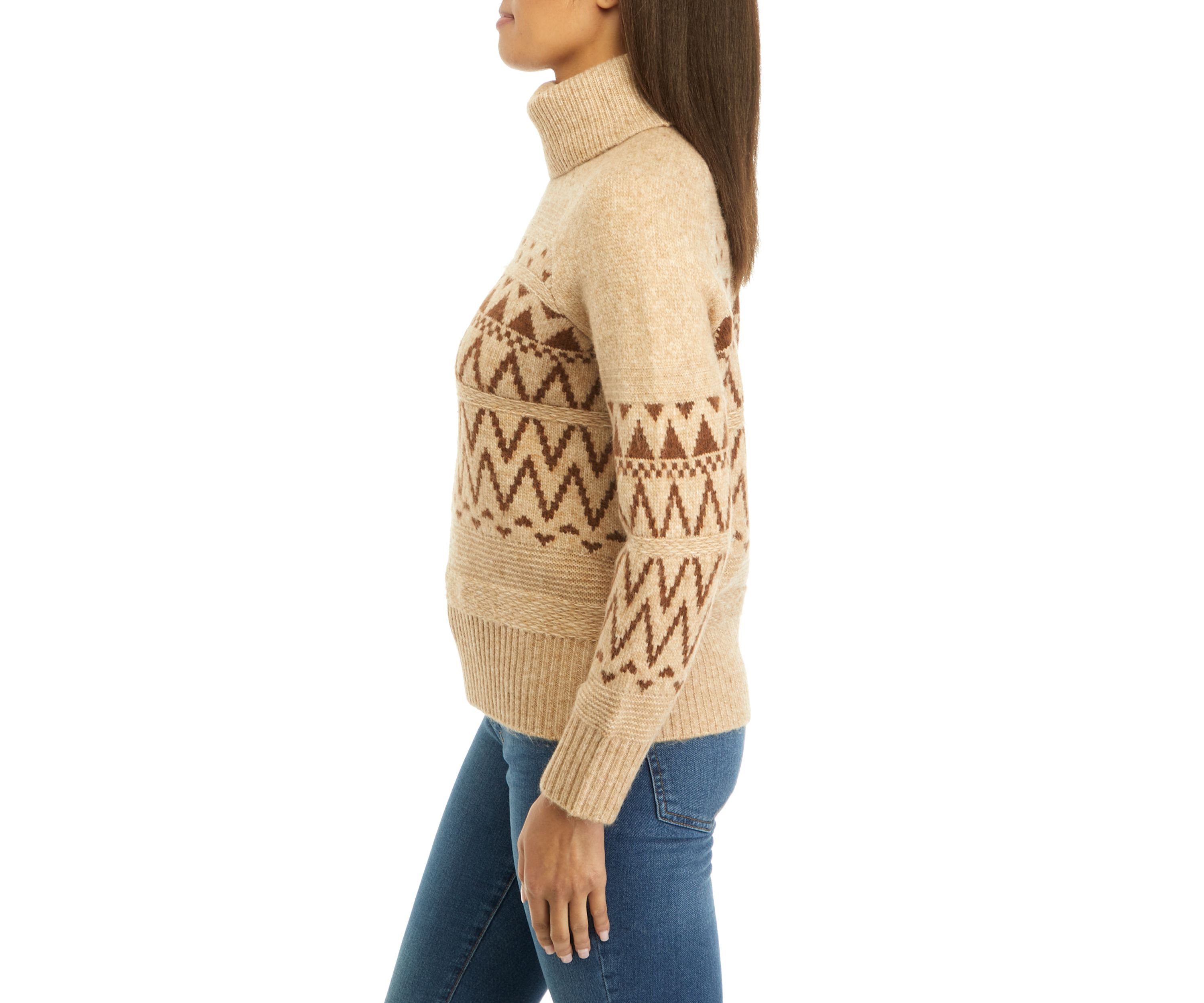 Womens Fairisle Turtleneck Sweater