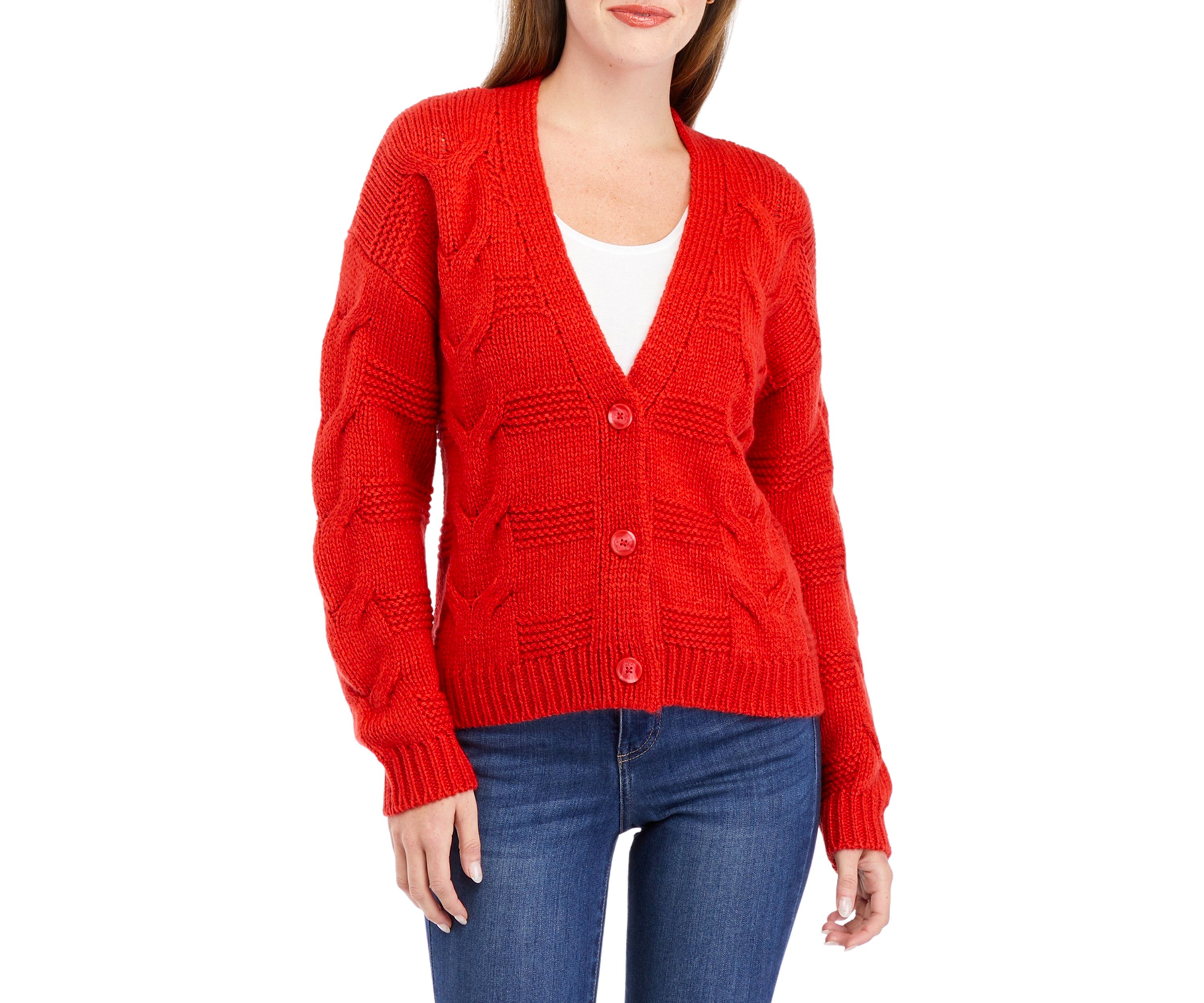 Petite Chunky Stich Knit Cardigan