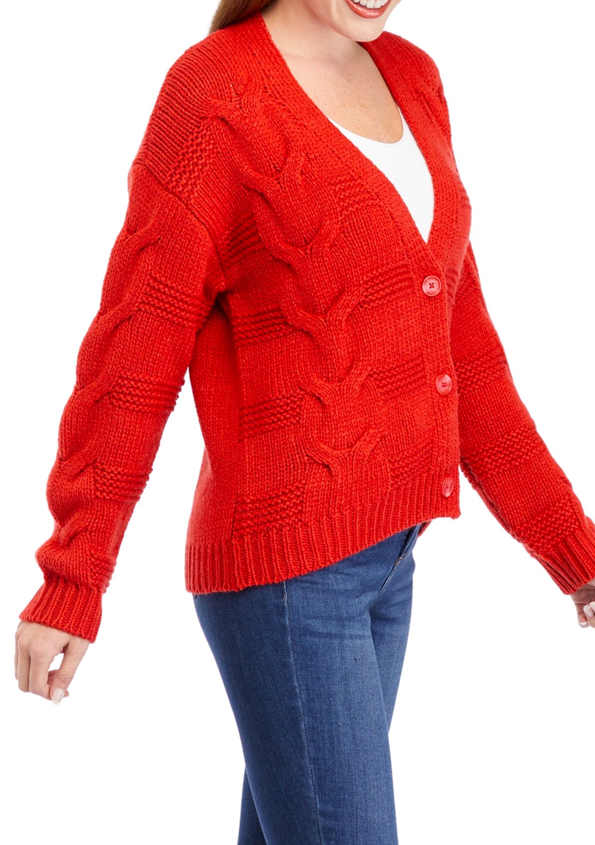 Petite Chunky Stich Knit Cardigan