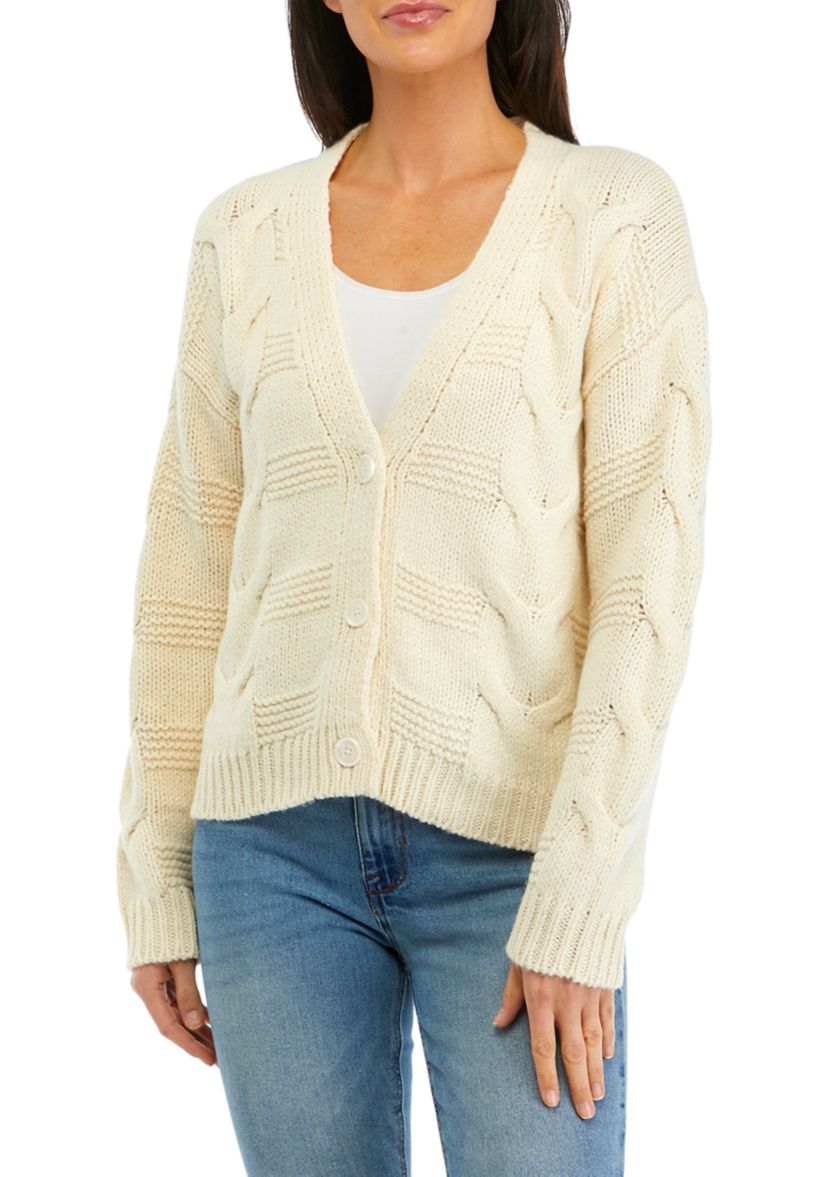 Womens Chunky Stitch Mix Cardigan
